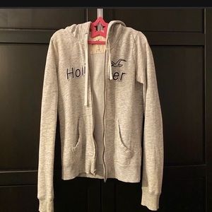 Gray Hollister zip-up jacket sized xs.